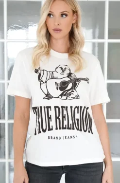 True Religion - Crackle Vintage Tee - Winter White