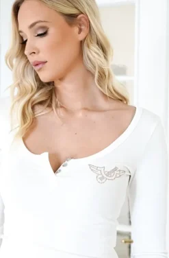 True Religion - Scoop Neck Henley - Winter White