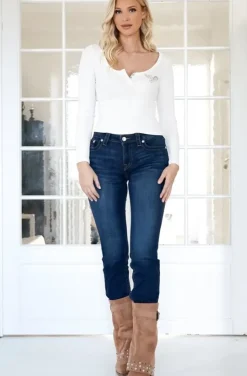 True Religion - Scoop Neck Henley - Winter White