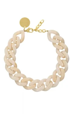 Vanessa Baroni - Big Flat chain necklace - Pearl Marble