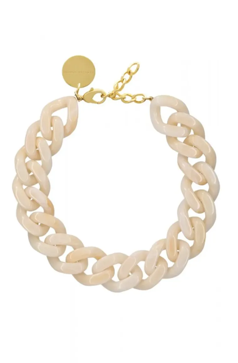 Vanessa Baroni - Big Flat chain necklace - Pearl Marble