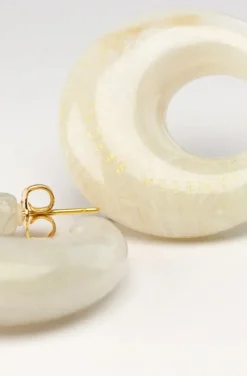 Vanessa Baroni - Moon Earring White Marble