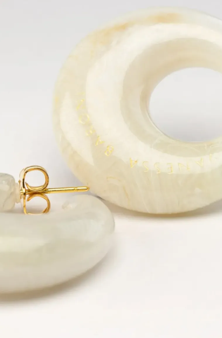 Vanessa Baroni - Moon Earring White Marble
