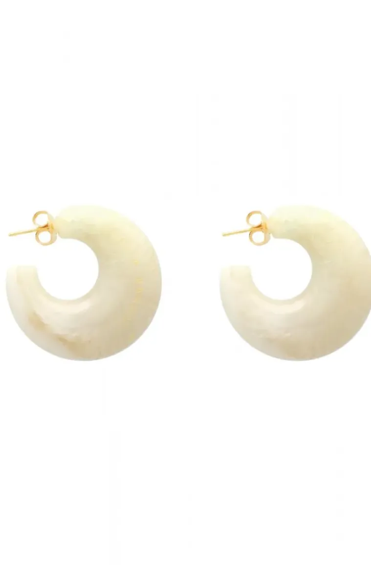 Vanessa Baroni - Moon Earring White Marble