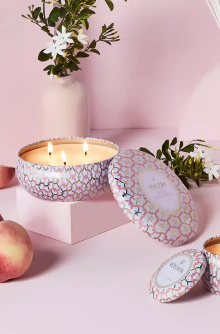 Voluspa - 3 Wick Tin Candle 40tim - Saijo Persimmon