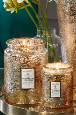 Voluspa - Small Jar Candle Gilt Pomander & Hinoki
